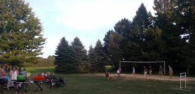 Corporate retreat venue with volleyball in Michigan. Perfect for company team building activities!